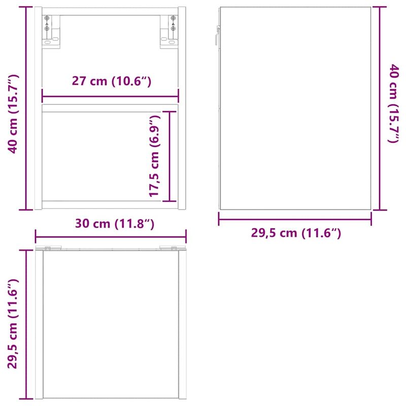 Casa si Gradina - Mobilier - Comode si corpuri - Corpuri bucatarie - Dulap suspendat Riga Alb 30 x 29,5 x 40 cm Lemn compozit - Infinity.ro