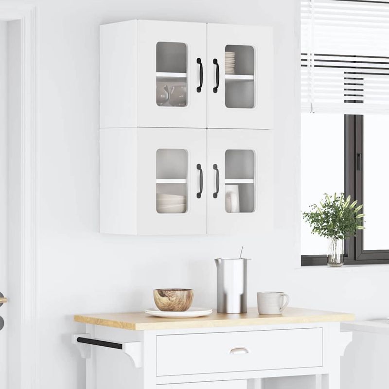 Casa si Gradina - Mobilier - Comode si corpuri - Corpuri bucatarie - Dulap suspendat de bucatarie cu raft 2 pcs Alb 60 x 31 x 40 cm - Infinity.ro