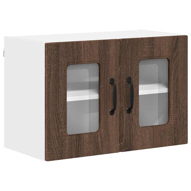 Casa si Gradina - Mobilier - Comode si corpuri - Corpuri bucatarie - Dulap suspendat de bucatarie cu raft cu usa 2 pcs Stejar inchis - Infinity.ro