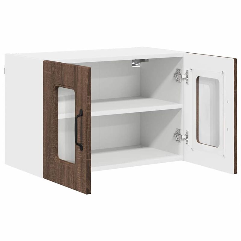 Casa si Gradina - Mobilier - Comode si corpuri - Corpuri bucatarie - Dulap suspendat de bucatarie cu raft cu usa 2 pcs Stejar inchis - Infinity.ro