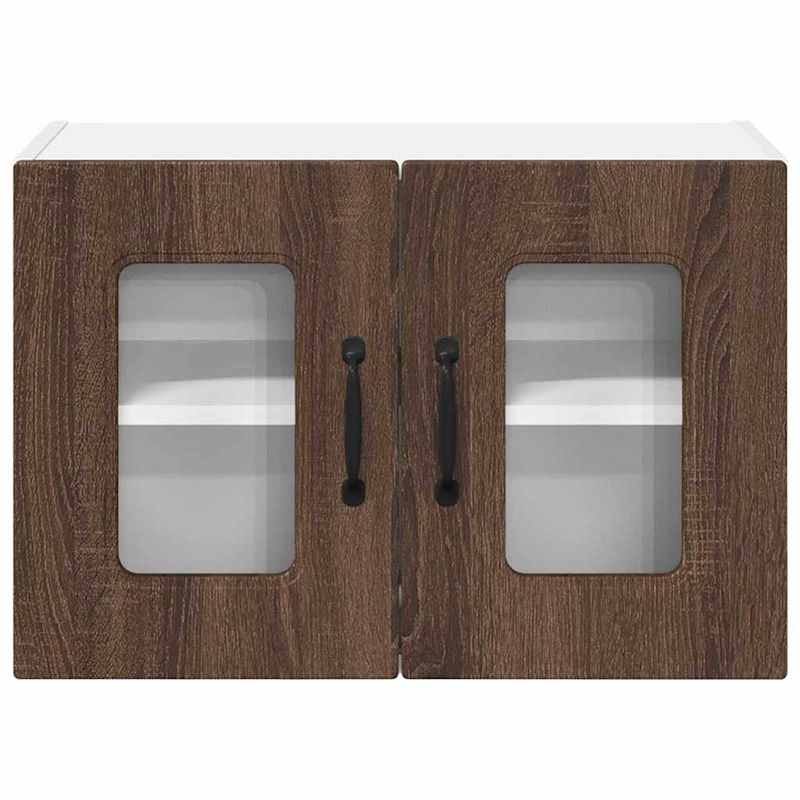 Casa si Gradina - Mobilier - Comode si corpuri - Corpuri bucatarie - Dulap suspendat de bucatarie cu raft cu usa 2 pcs Stejar inchis - Infinity.ro