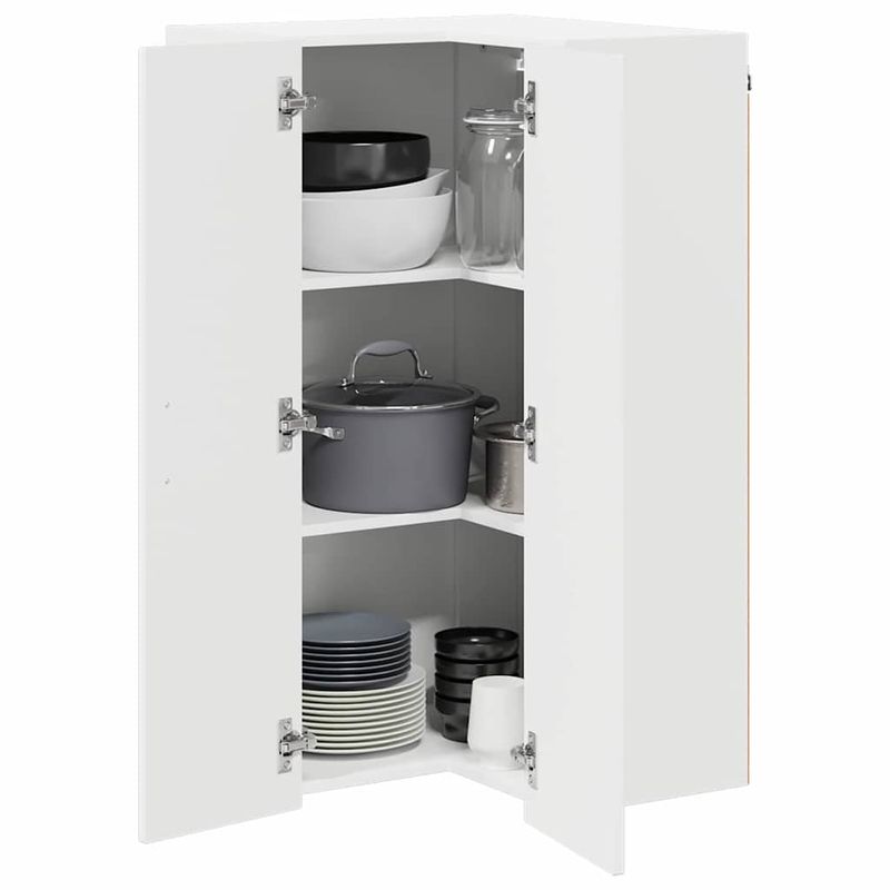 Casa si Gradina - Mobilier - Comode si corpuri - Corpuri bucatarie - Dulap suspendat de bucatarie cu usa Alb lucios 57 x 57 x 100 cm - Infinity.ro