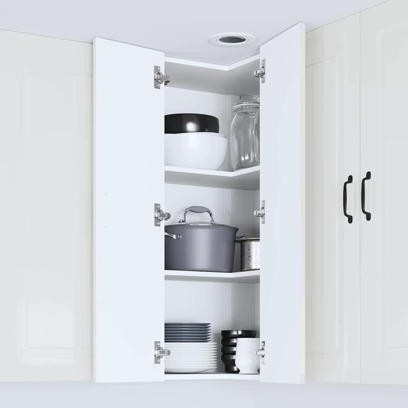 Casa si Gradina - Mobilier - Comode si corpuri - Corpuri bucatarie - Dulap suspendat de bucatarie cu usa Alb lucios 57 x 57 x 100 cm - Infinity.ro