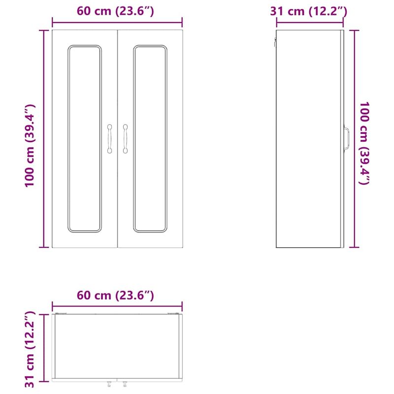 Casa si Gradina - Mobilier - Comode si corpuri - Corpuri bucatarie - Dulap suspendat de bucatarie cu usa Gri Sonoma 60 x 31 x 100 cm - Infinity.ro