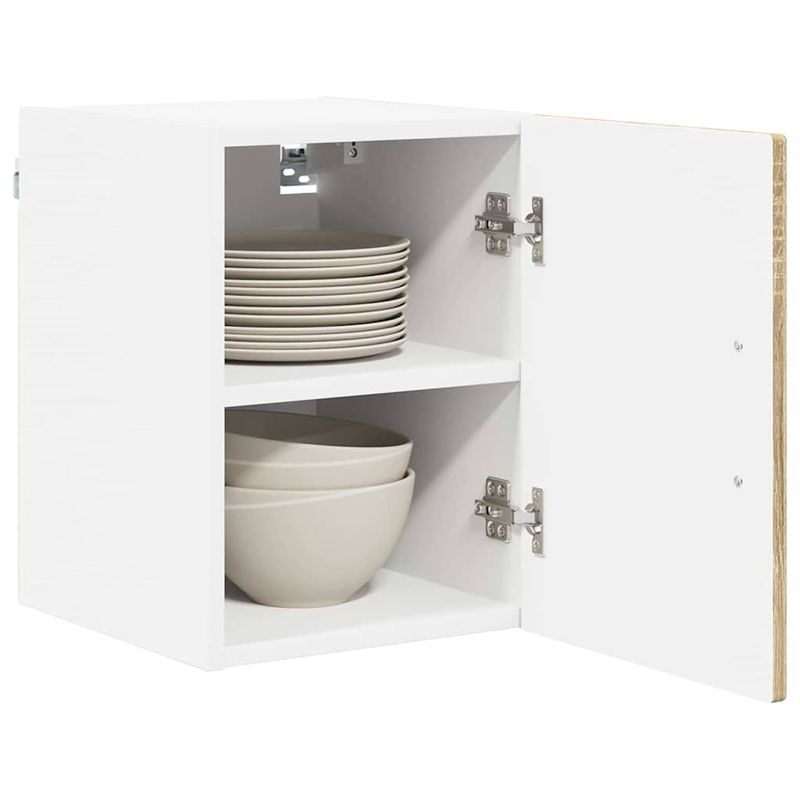 Casa si Gradina - Mobilier - Comode si corpuri - Corpuri bucatarie - Dulap suspendat de bucatarie cu raft 2 pcs Stejar Sonoma - Infinity.ro