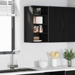 Casa si Gradina - Mobilier - Comode si corpuri - Corpuri bucatarie - Dulap suspendat cu raft Riga Stejar negru 30 x 29,5 x 60 cm - Infinity.ro