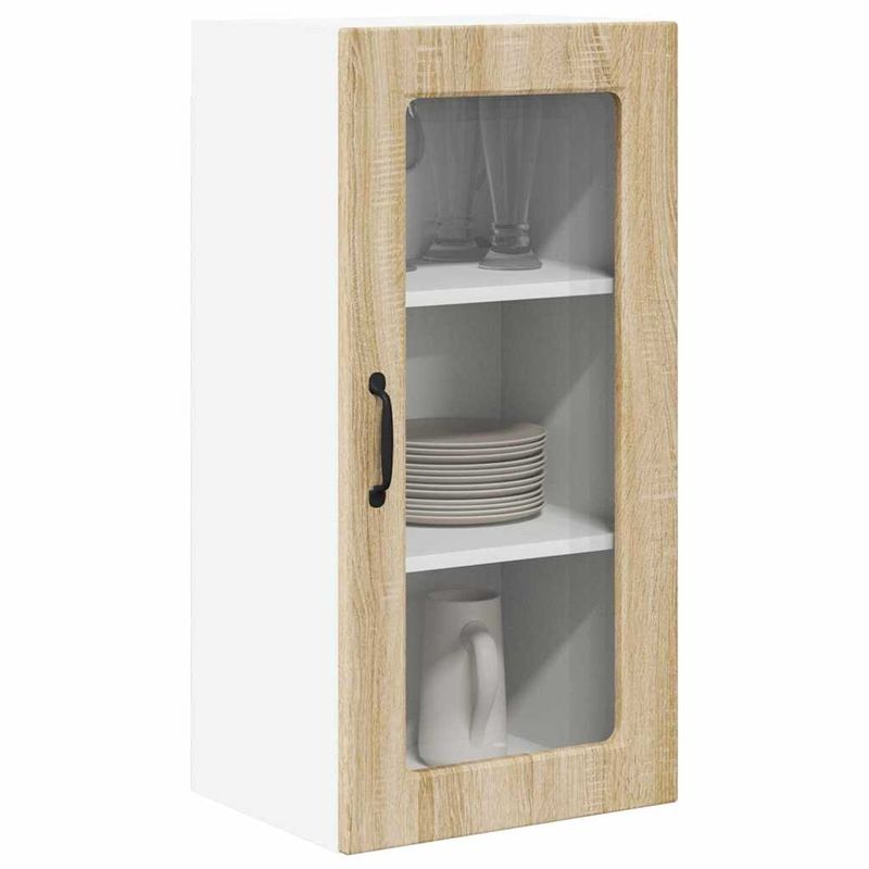 Casa si Gradina - Mobilier - Comode si corpuri - Corpuri bucatarie - Dulap suspendat de bucatarie cu raft 2 pcs Stejar Sonoma - Infinity.ro