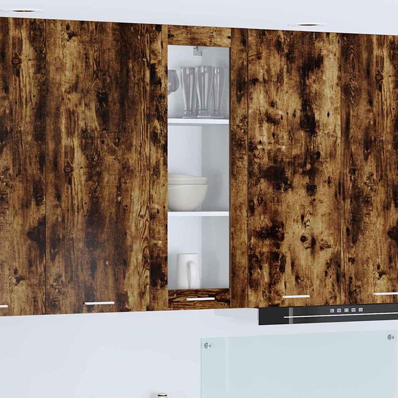 Casa si Gradina - Mobilier - Comode si corpuri - Corpuri bucatarie - Dulap suspendat cu raft Riga Stejar fumuriu 40 x 31 x 100 cm - Infinity.ro