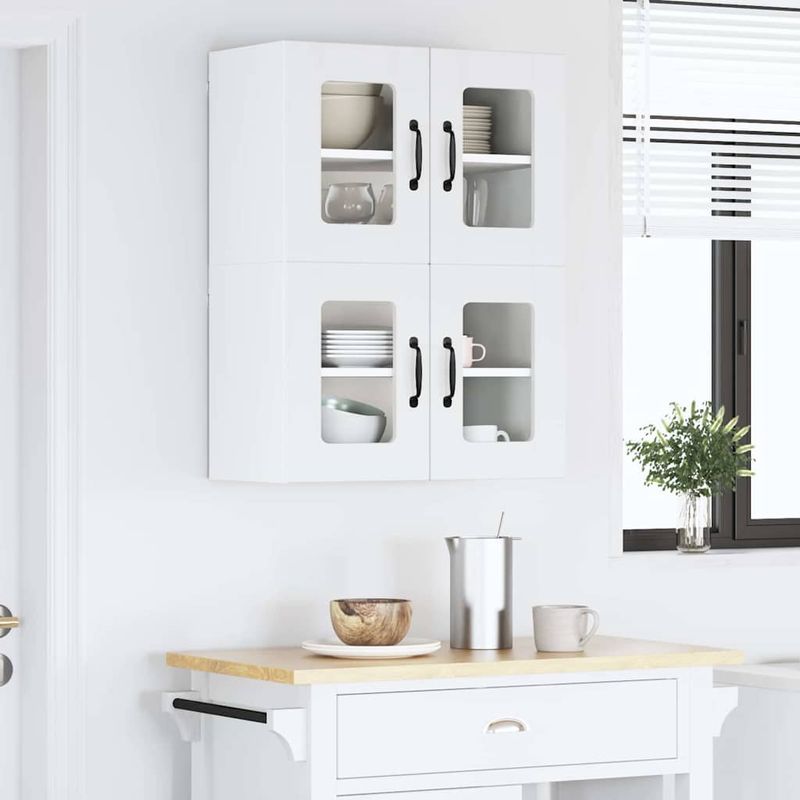 Casa si Gradina - Mobilier - Comode si corpuri - Corpuri bucatarie - Dulap suspendat de bucatarie cu raft 2 pcs Alb 60 x 31 x 40 cm - Infinity.ro