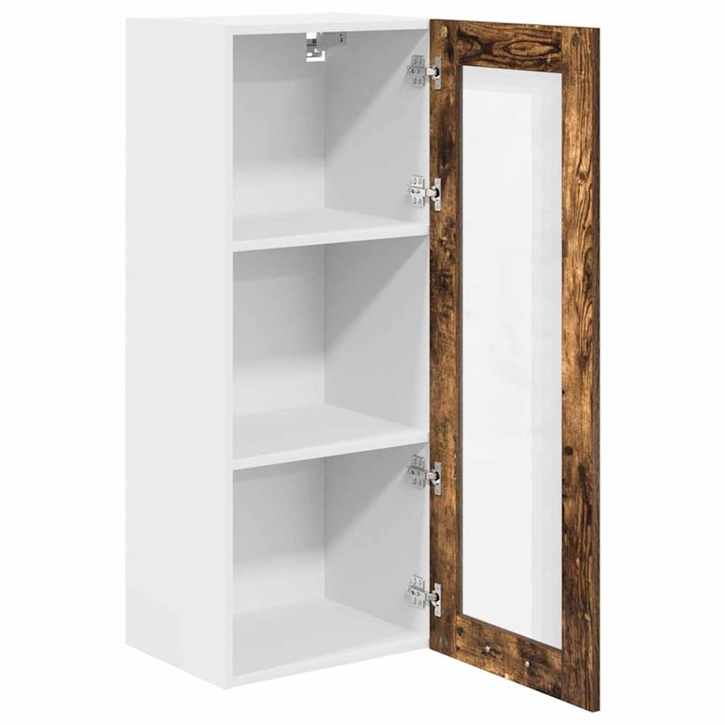 Casa si Gradina - Mobilier - Comode si corpuri - Corpuri bucatarie - Dulap suspendat cu raft Riga Stejar fumuriu 40 x 31 x 100 cm - Infinity.ro