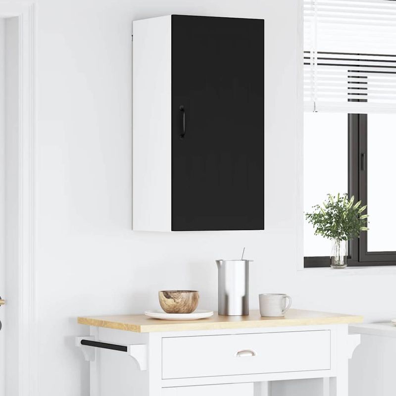 Casa si Gradina - Mobilier - Comode si corpuri - Corpuri bucatarie - Dulap suspendat de bucatarie cu raft Negru 40 x 31 x 80 cm - Infinity.ro
