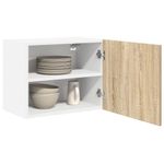 Casa si Gradina - Mobilier - Comode si corpuri - Corpuri bucatarie - Dulap suspendat Riga 2 pcs Stejar Sonoma si Alb 50 x 31 x 40 cm - Infinity.ro