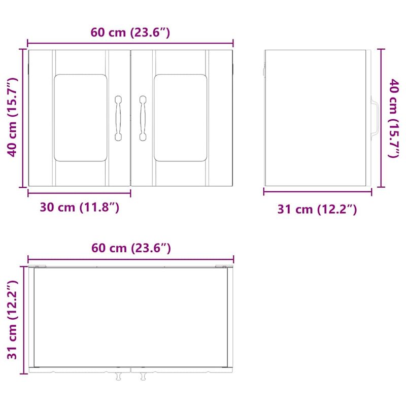 Casa si Gradina - Mobilier - Comode si corpuri - Corpuri bucatarie - Dulap suspendat de bucatarie Alb 60 x 31 x 40 cm Lemn compozit - Infinity.ro