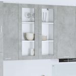 Casa si Gradina - Mobilier - Comode si corpuri - Corpuri bucatarie - Dulap suspendat cu raft Riga Gri din beton 80 x 31 x 100 cm - Infinity.ro