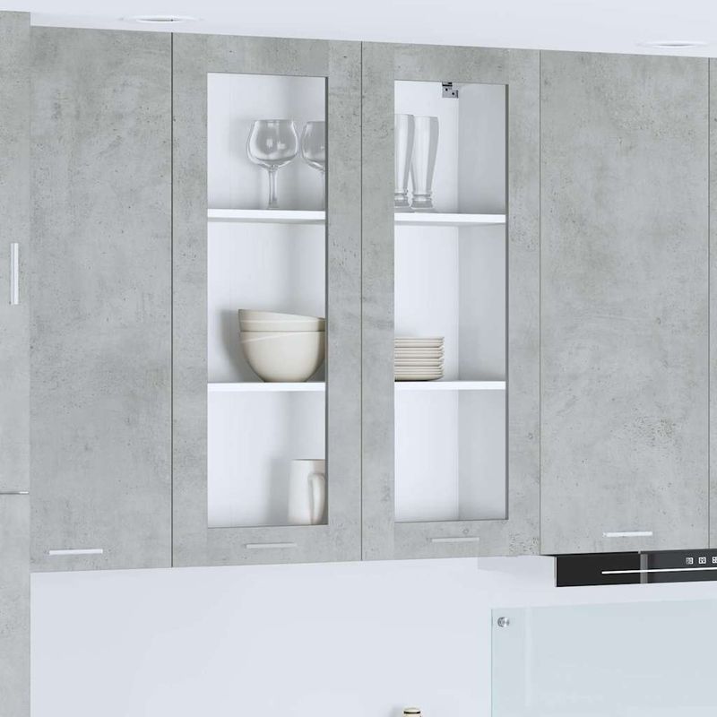 Casa si Gradina - Mobilier - Comode si corpuri - Corpuri bucatarie - Dulap suspendat cu raft Riga Gri din beton 80 x 31 x 100 cm - Infinity.ro