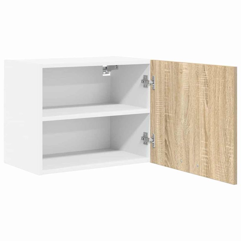 Casa si Gradina - Mobilier - Comode si corpuri - Corpuri bucatarie - Dulap suspendat Riga 2 pcs Stejar Sonoma si Alb 50 x 31 x 40 cm - Infinity.ro