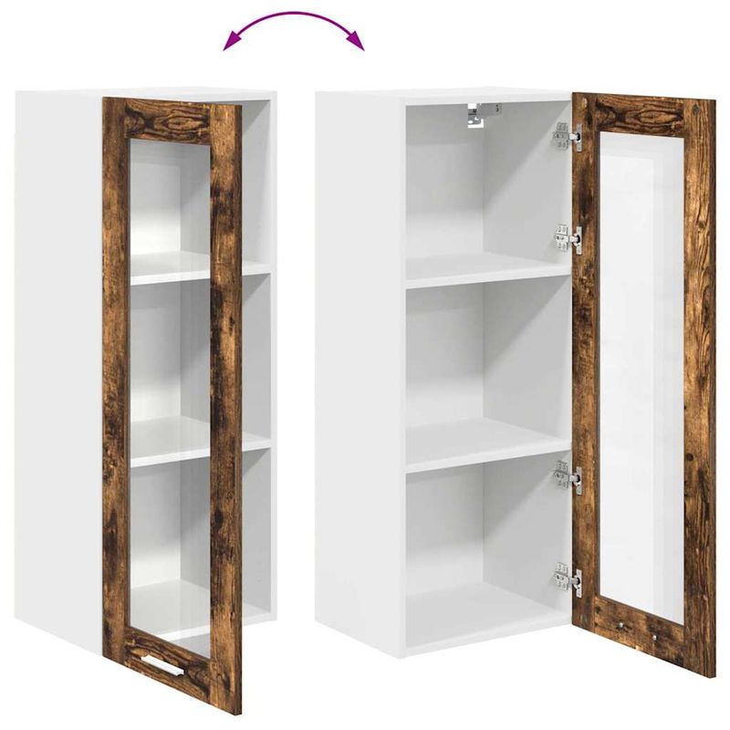 Casa si Gradina - Mobilier - Comode si corpuri - Corpuri bucatarie - Dulap suspendat cu raft Riga Stejar fumuriu 40 x 31 x 100 cm - Infinity.ro