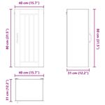 Casa si Gradina - Mobilier - Comode si corpuri - Corpuri bucatarie - Dulap suspendat de bucatarie Gri din beton 40 x 31 x 80 cm - Infinity.ro