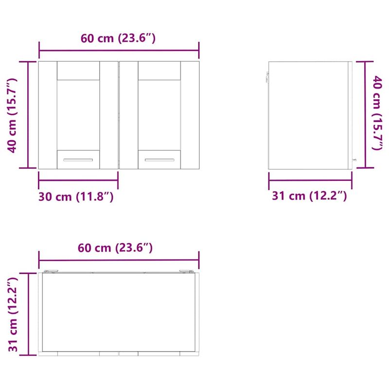 Casa si Gradina - Mobilier - Comode si corpuri - Corpuri bucatarie - Dulap suspendat cu raft Riga Stejar Sonoma 60 x 31 x 40 cm - Infinity.ro