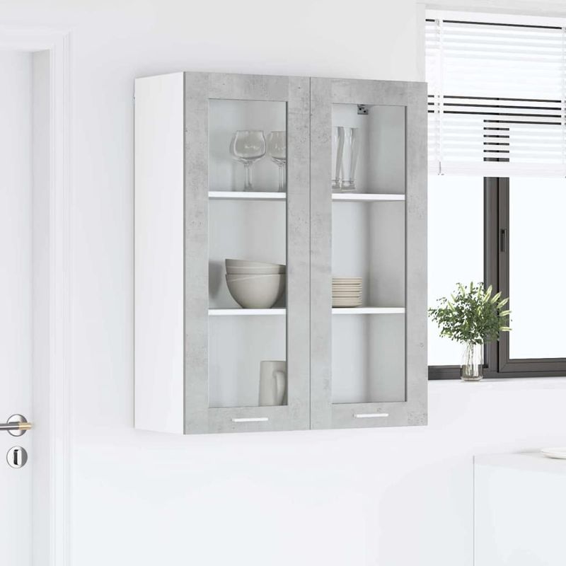 Casa si Gradina - Mobilier - Comode si corpuri - Corpuri bucatarie - Dulap suspendat cu raft Riga Gri din beton 80 x 31 x 100 cm - Infinity.ro