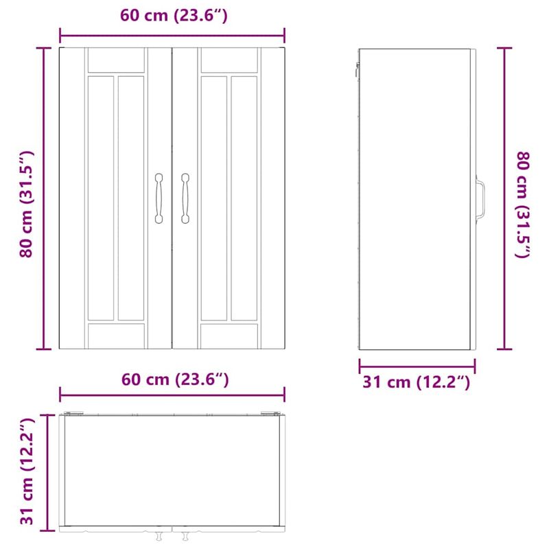 Casa si Gradina - Mobilier - Comode si corpuri - Corpuri bucatarie - Dulap suspendat de bucatarie cu raft Alb lucios 60 x 31 x 80 cm - Infinity.ro