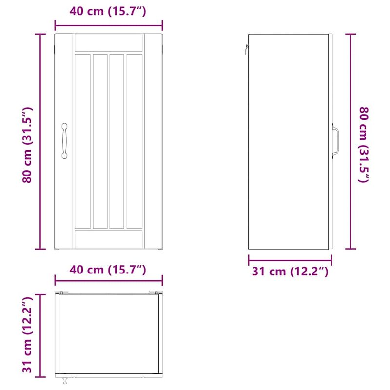 Casa si Gradina - Mobilier - Comode si corpuri - Corpuri bucatarie - Dulap suspendat de bucatarie Stejar Sonoma 40 x 31 x 80 cm - Infinity.ro