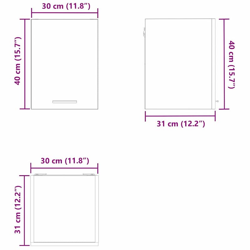 Casa si Gradina - Mobilier - Comode si corpuri - Corpuri bucatarie - Dulap suspendat cu raft Riga Alb 30 x 31 x 40 cm Lemn compozit - Infinity.ro