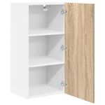 Casa si Gradina - Mobilier - Comode si corpuri - Corpuri bucatarie - Dulap suspendat Riga Stejar Sonoma si Alb 40 x 31 x 80 cm - Infinity.ro