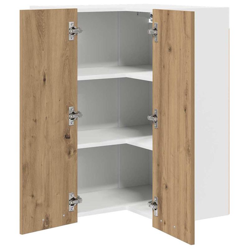 Casa si Gradina - Mobilier - Comode si corpuri - Corpuri bucatarie - Dulap suspendat Riga Stejar Artisan si Alb 57 x 57 x 80 cm - Infinity.ro
