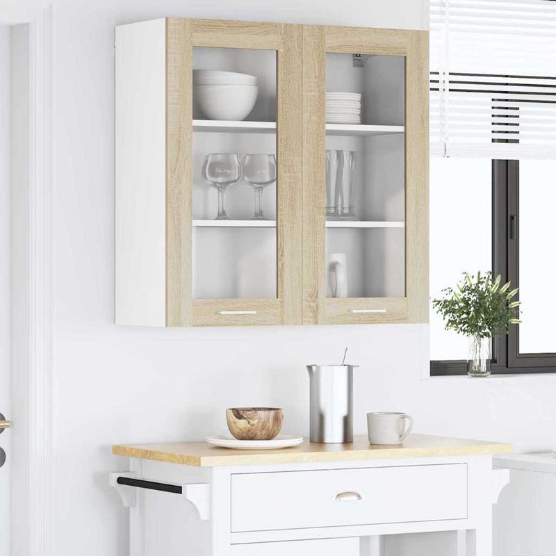 Casa si Gradina - Mobilier - Comode si corpuri - Corpuri bucatarie - Dulap suspendat cu raft Riga Stejar Sonoma 80 x 31 x 80 cm - Infinity.ro