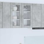 Casa si Gradina - Mobilier - Comode si corpuri - Corpuri bucatarie - Dulap suspendat cu usa Riga 2 pcs Gri din beton 40 x 31 x 80 cm - Infinity.ro