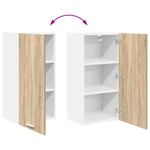 Casa si Gradina - Mobilier - Comode si corpuri - Corpuri bucatarie - Dulap suspendat Riga Stejar Sonoma si Alb 40 x 31 x 80 cm - Infinity.ro