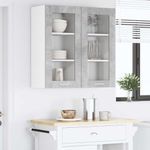 Casa si Gradina - Mobilier - Comode si corpuri - Corpuri bucatarie - Dulap suspendat cu usa Riga 2 pcs Gri din beton 40 x 31 x 80 cm - Infinity.ro