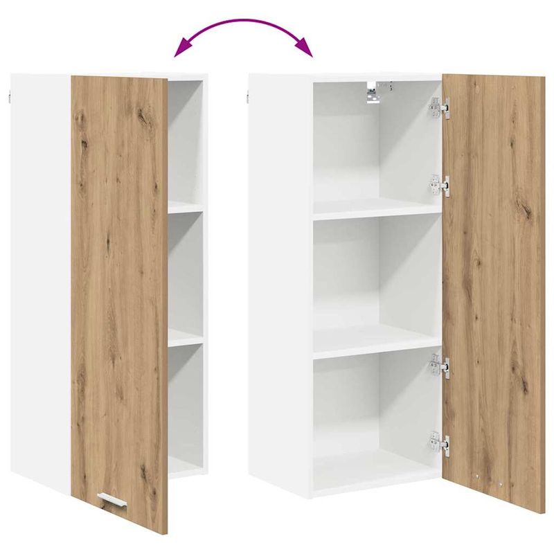 Casa si Gradina - Mobilier - Comode si corpuri - Corpuri bucatarie - Dulap suspendat cu raft Riga Stejar Artizanal 40 x 31 x 100 cm - Infinity.ro