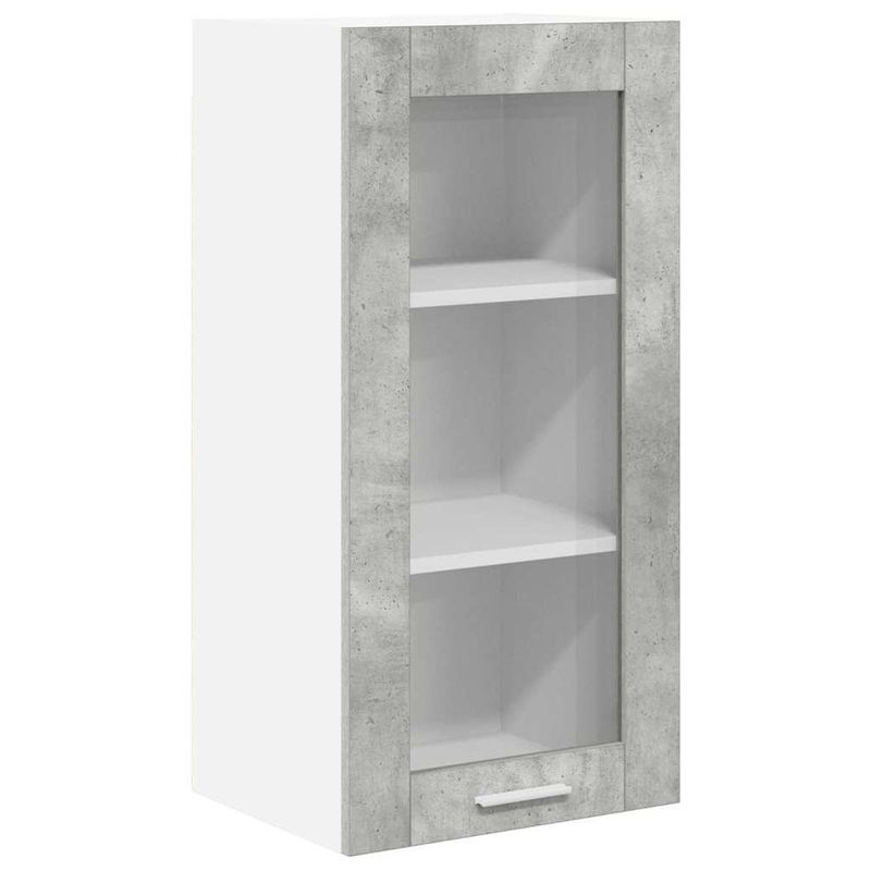 Casa si Gradina - Mobilier - Comode si corpuri - Corpuri bucatarie - Dulap suspendat cu usa Riga 2 pcs Gri din beton 40 x 31 x 80 cm - Infinity.ro