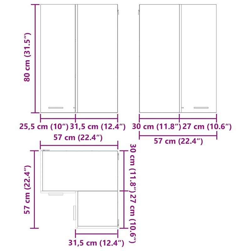 Casa si Gradina - Mobilier - Comode si corpuri - Corpuri bucatarie - Dulap suspendat Riga Stejar Artisan si Alb 57 x 57 x 80 cm - Infinity.ro