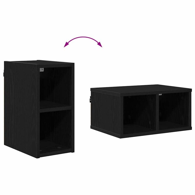 Casa si Gradina - Mobilier - Comode si corpuri - Corpuri bucatarie - Dulap suspendat cu raft Riga Stejar Negru 20 x 29,5 x 40 cm - Infinity.ro