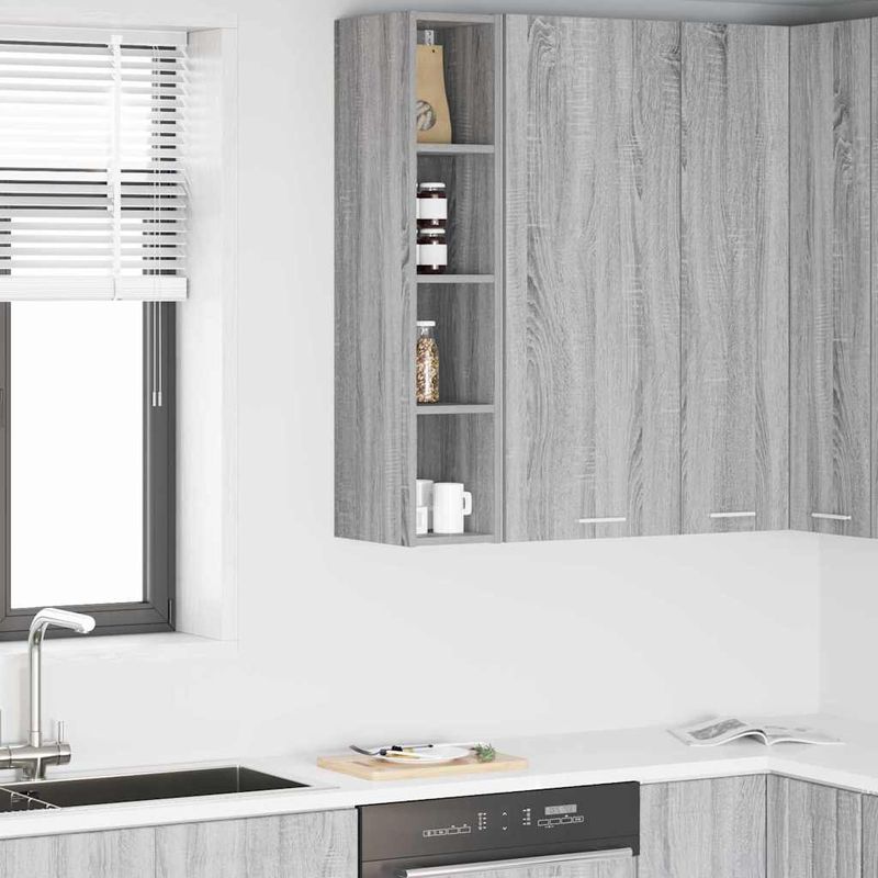 Casa si Gradina - Mobilier - Comode si corpuri - Corpuri bucatarie - Dulap suspendat cu raft Riga Gri Sonoma 20 x 29,5 x 100 cm - Infinity.ro