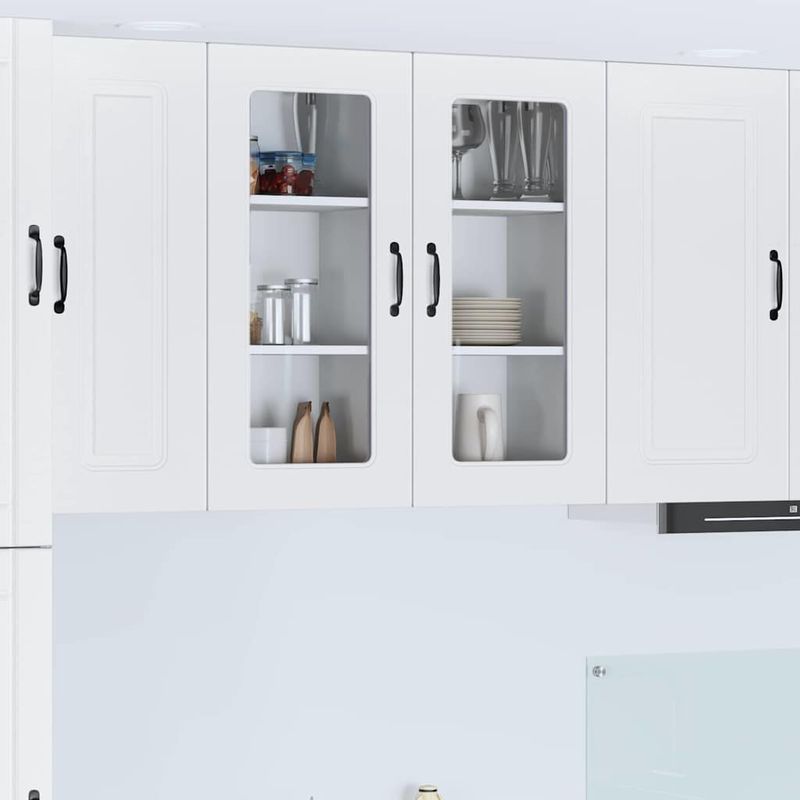 Casa si Gradina - Mobilier - Comode si corpuri - Corpuri bucatarie - Dulap suspendat de bucatarie cu raft 2 pcs Alb 40 x 31 x 80 cm - Infinity.ro