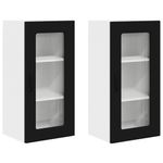 Casa si Gradina - Mobilier - Comode si corpuri - Corpuri bucatarie - Dulap suspendat de bucatarie cu usa 2 pcs Negru 40 x 31 x 80 cm - Infinity.ro