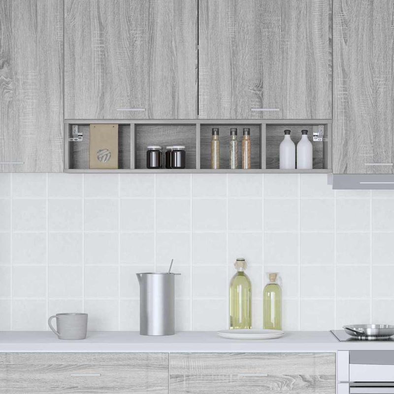Casa si Gradina - Mobilier - Comode si corpuri - Corpuri bucatarie - Dulap suspendat cu raft Riga Gri Sonoma 20 x 29,5 x 100 cm - Infinity.ro