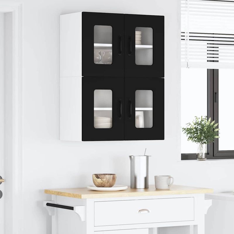 Casa si Gradina - Mobilier - Comode si corpuri - Corpuri bucatarie - Dulap suspendat de bucatarie cu raft Negru 60 x 31 x 40 cm - Infinity.ro