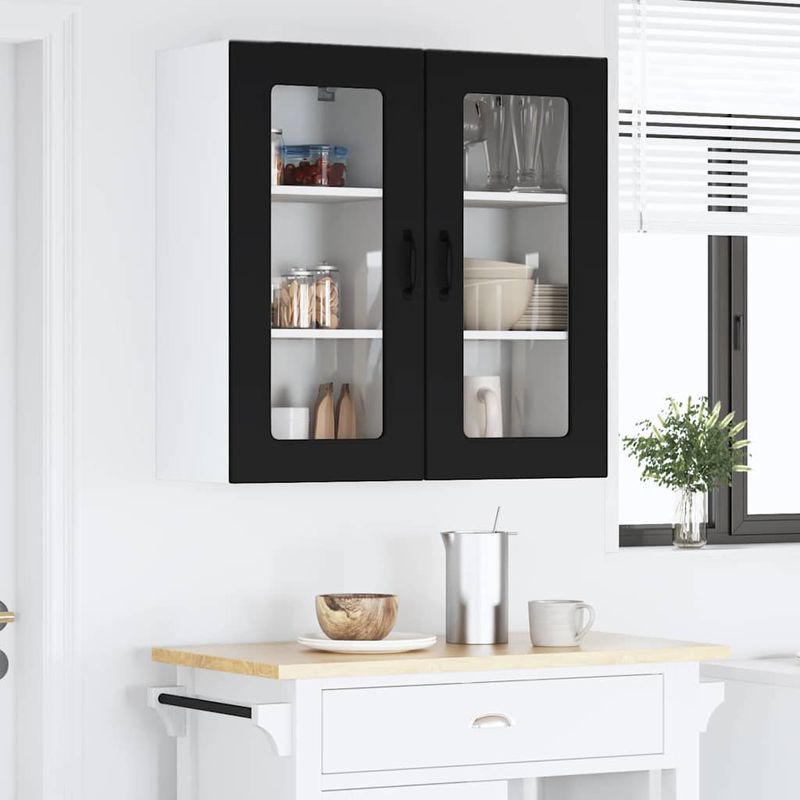 Casa si Gradina - Mobilier - Comode si corpuri - Corpuri bucatarie - Dulap suspendat de bucatarie cu usa 2 pcs Negru 40 x 31 x 80 cm - Infinity.ro