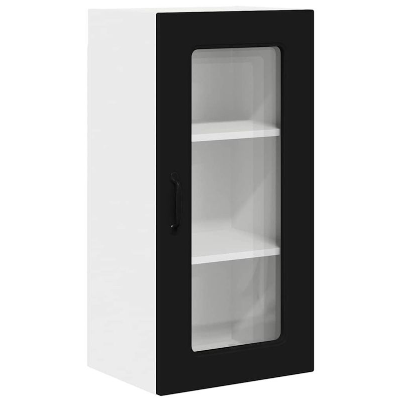 Casa si Gradina - Mobilier - Comode si corpuri - Corpuri bucatarie - Dulap suspendat de bucatarie cu usa 2 pcs Negru 40 x 31 x 80 cm - Infinity.ro