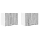 Casa si Gradina - Mobilier - Comode si corpuri - Corpuri bucatarie - Dulap suspendat Riga 2 pcs Gri Sonoma si Alb 50 x 31 x 40 cm - Infinity.ro