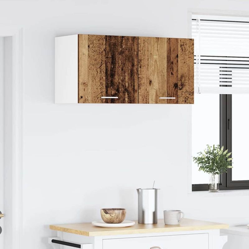 Casa si Gradina - Mobilier - Comode si corpuri - Corpuri bucatarie - Dulap suspendat Riga 2 pcs Lemn vechi si Alb 40 x 31 x 40 cm - Infinity.ro