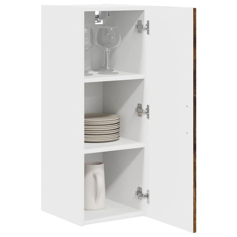 Casa si Gradina - Mobilier - Comode si corpuri - Corpuri bucatarie - Dulap suspendat de bucatarie cu raft 2 pcs Stejar fumuriu - Infinity.ro