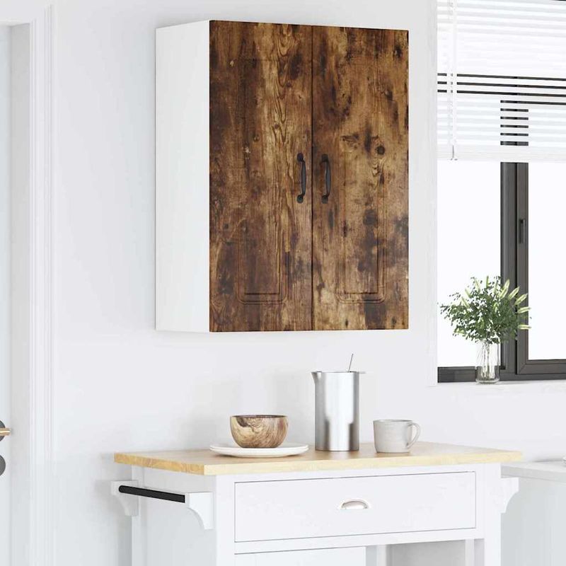 Casa si Gradina - Mobilier - Comode si corpuri - Corpuri bucatarie - Dulap suspendat de bucatarie cu raft 2 pcs Stejar fumuriu - Infinity.ro