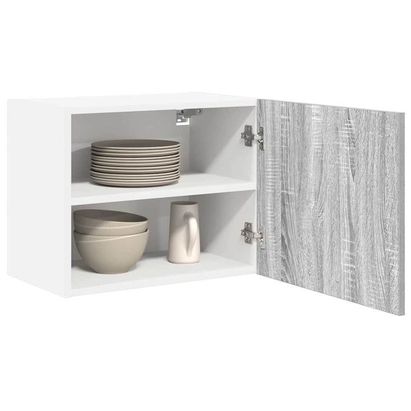 Casa si Gradina - Mobilier - Comode si corpuri - Corpuri bucatarie - Dulap suspendat Riga 2 pcs Gri Sonoma si Alb 50 x 31 x 40 cm - Infinity.ro
