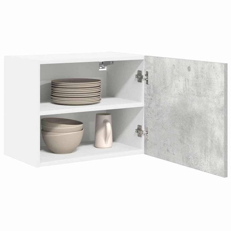 Casa si Gradina - Mobilier - Comode si corpuri - Corpuri bucatarie - Dulap suspendat Riga 2 pcs Gri beton si Alb 50 x 31 x 40 cm - Infinity.ro
